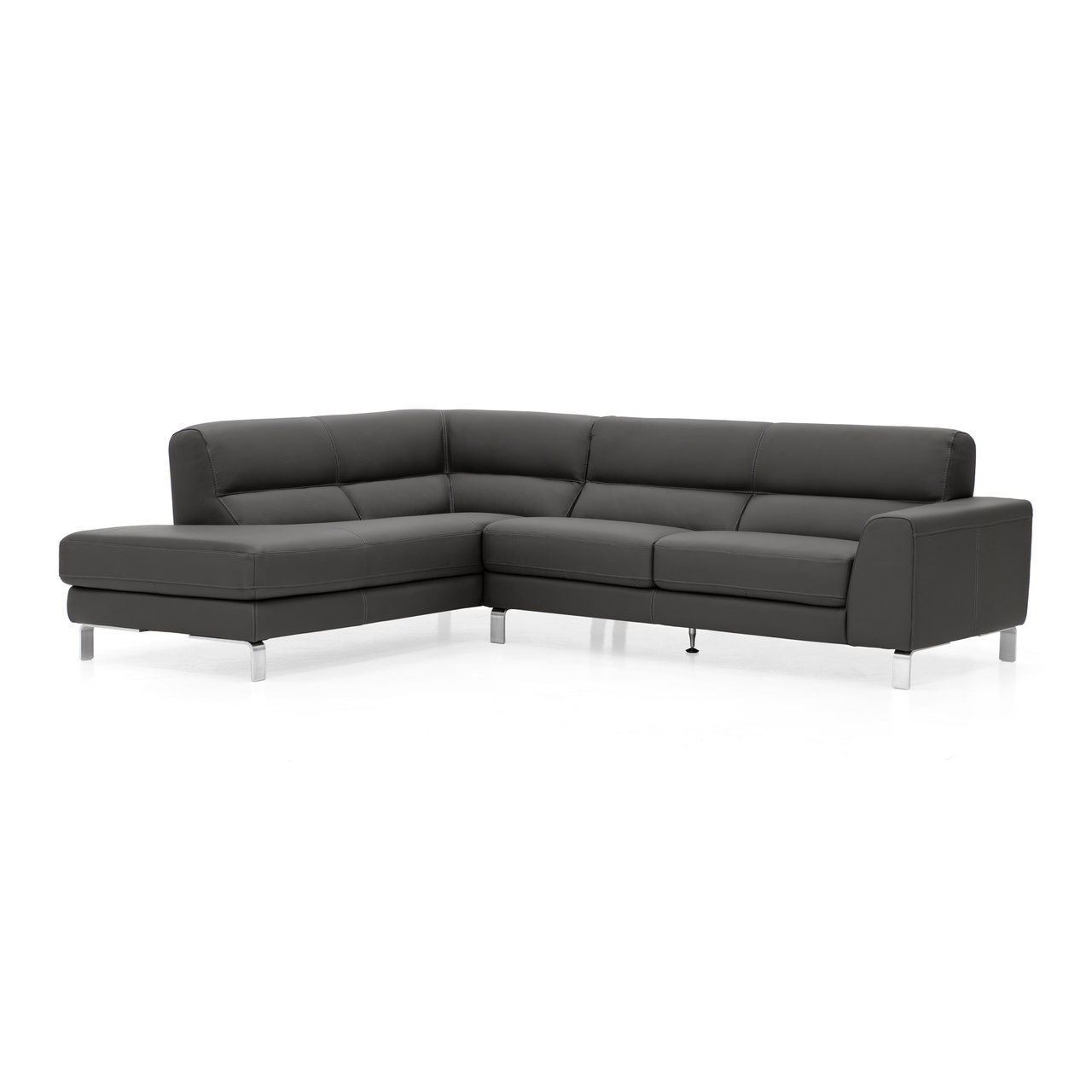Lucano Sectional - Dark Grey Leather
