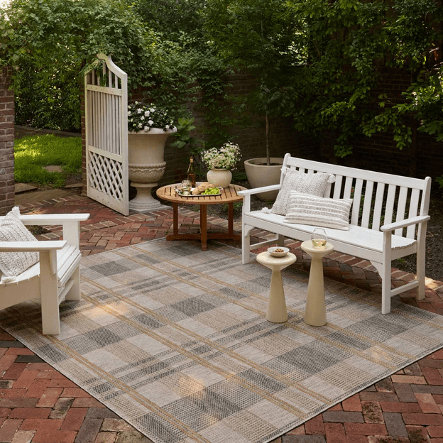 Birch Outdoor Area Rug - Bone/Gold (9'2" x 13')