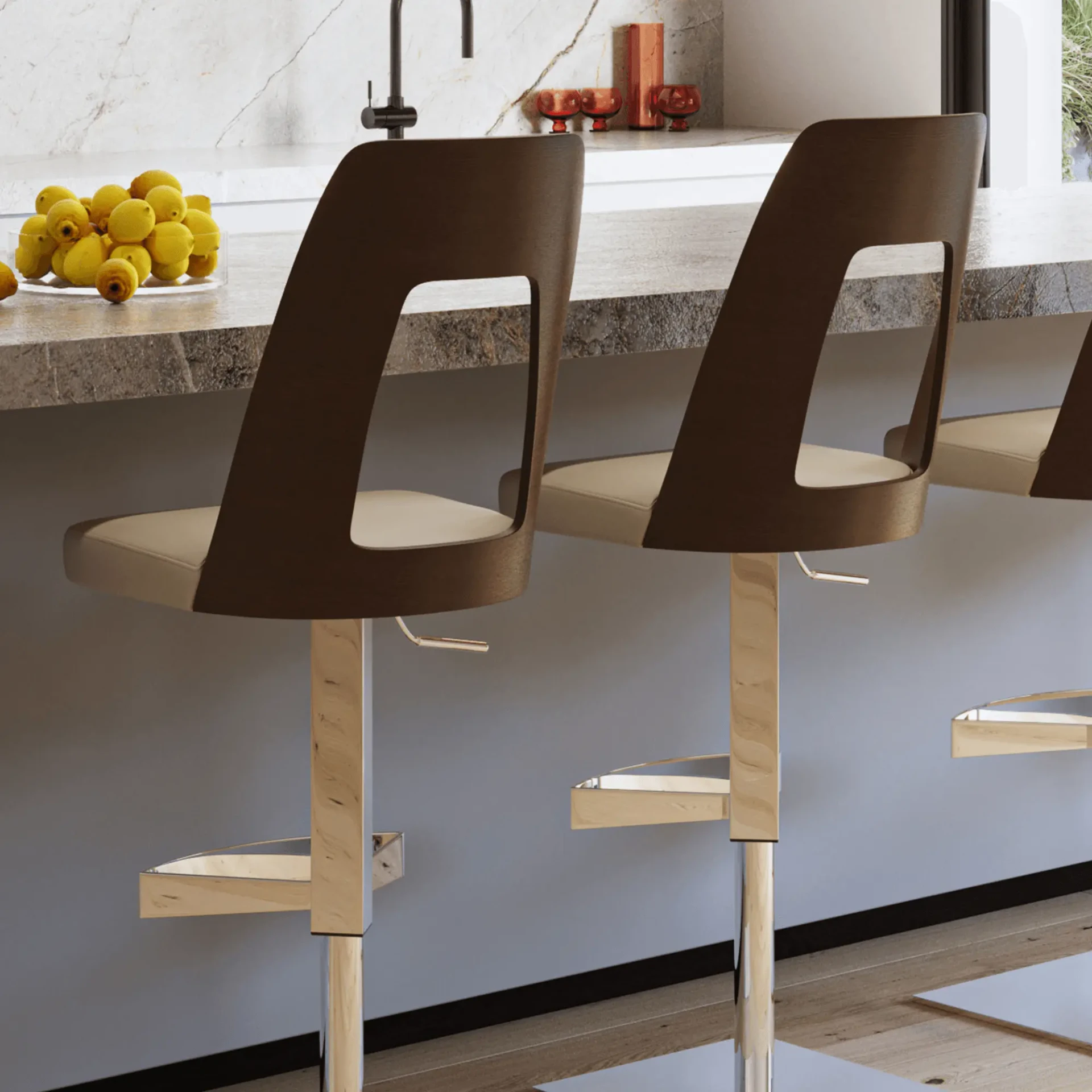 City Bar Stool Shown in a Kitchen Setting
