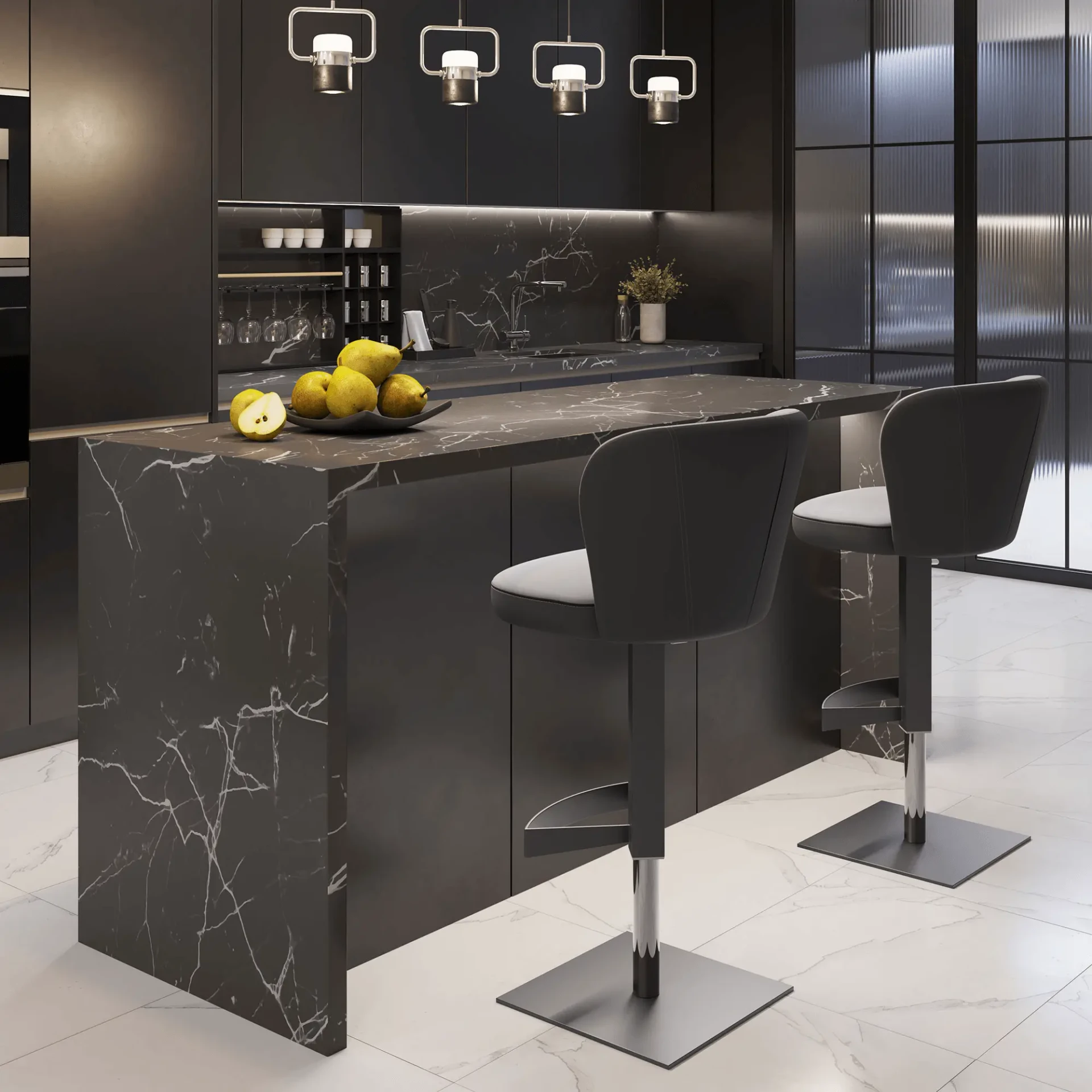 Ocean Bar Stool Shown in a Kitchen Setting