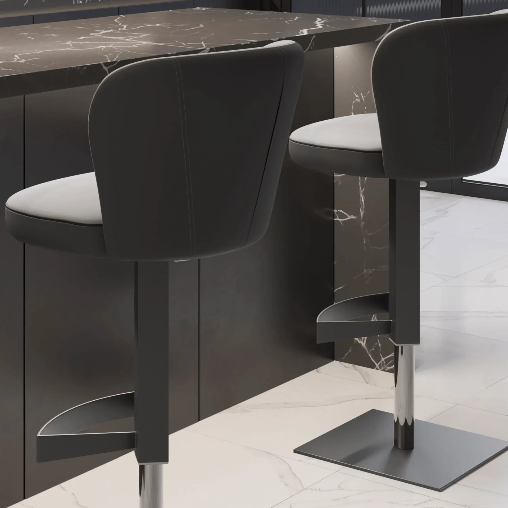 Ocean Bar Stool Shown in a Kitchen Setting