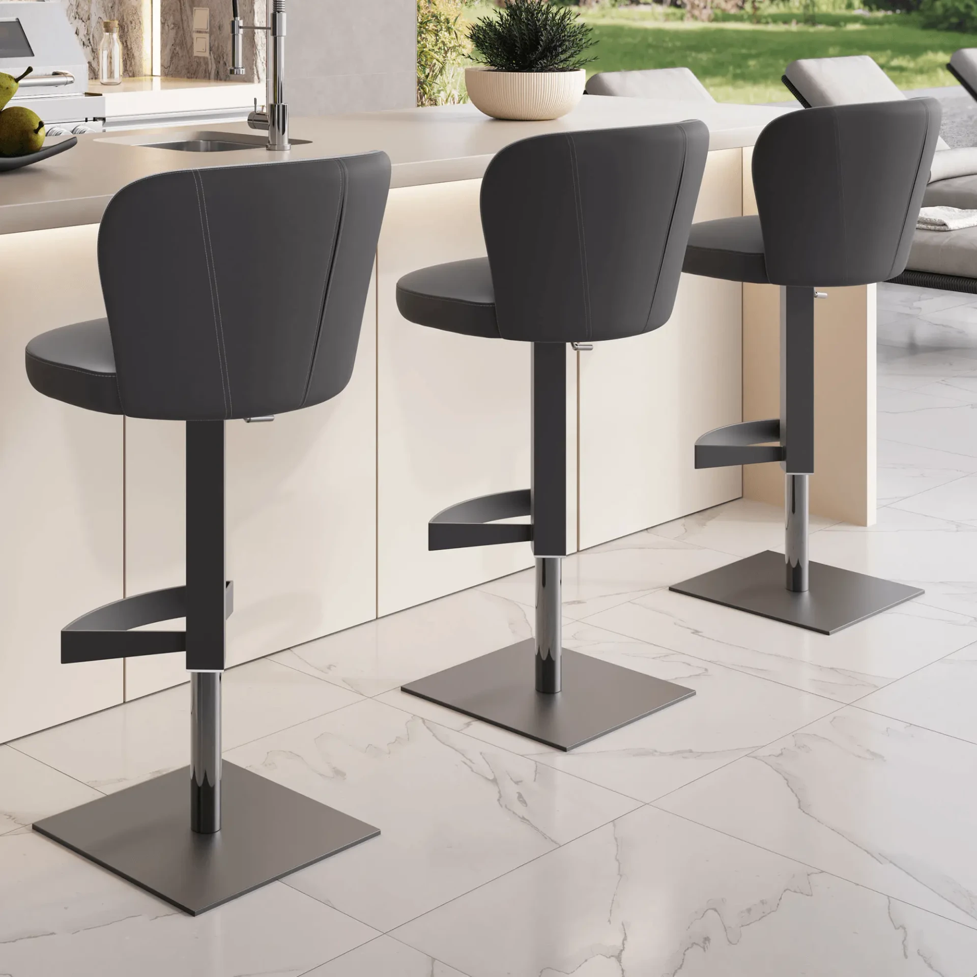 Ocean Bar Stool Shown in an Outdoor Setting