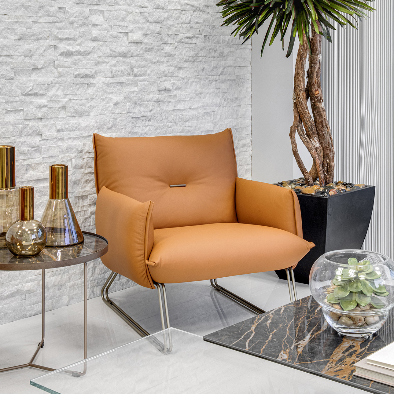 Margot Chair - Honey Leather - Cantoni