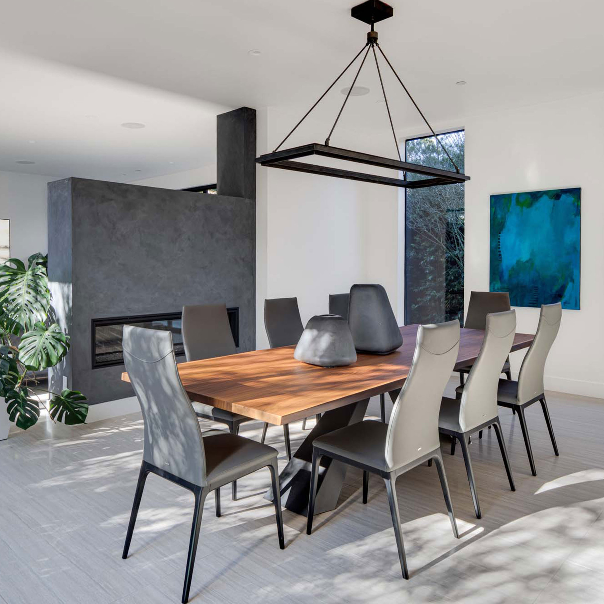 Eliot Wood Dining Table - Burnt Oak/Graphite - Cantoni