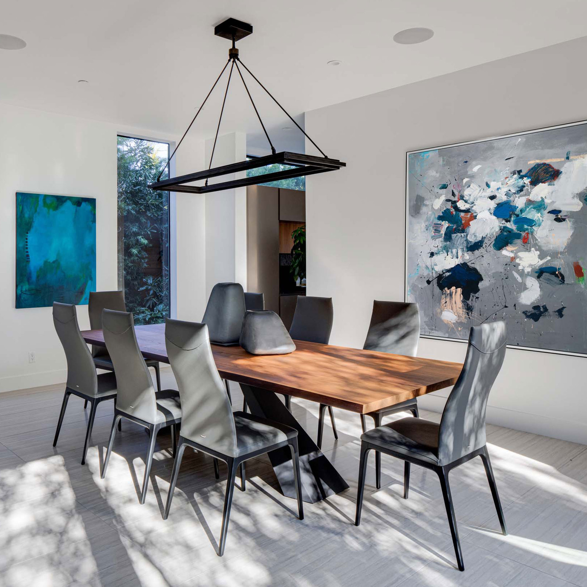Eliot Wood Dining Table - Burnt Oak/Graphite - Cantoni