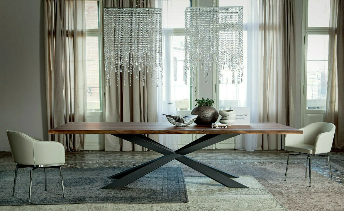 Walnut & Graphite Spyder Dining Table | Cantoni