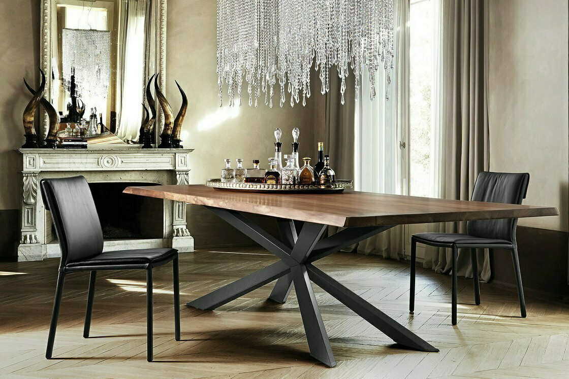 Walnut & Graphite Spyder Dining Table | Cantoni