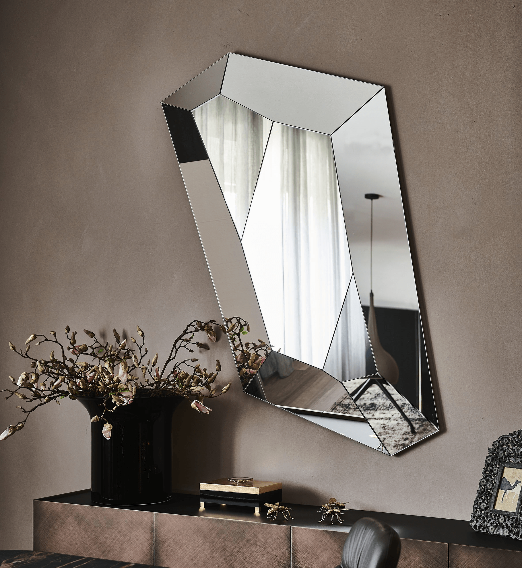 訳あり　cattelan italia高級イタリア家具 Diamond 壁掛け鏡 ミラー cattelan italia(カッテランイタリア) Hawaii(ハワイ)｜モダン 鏡