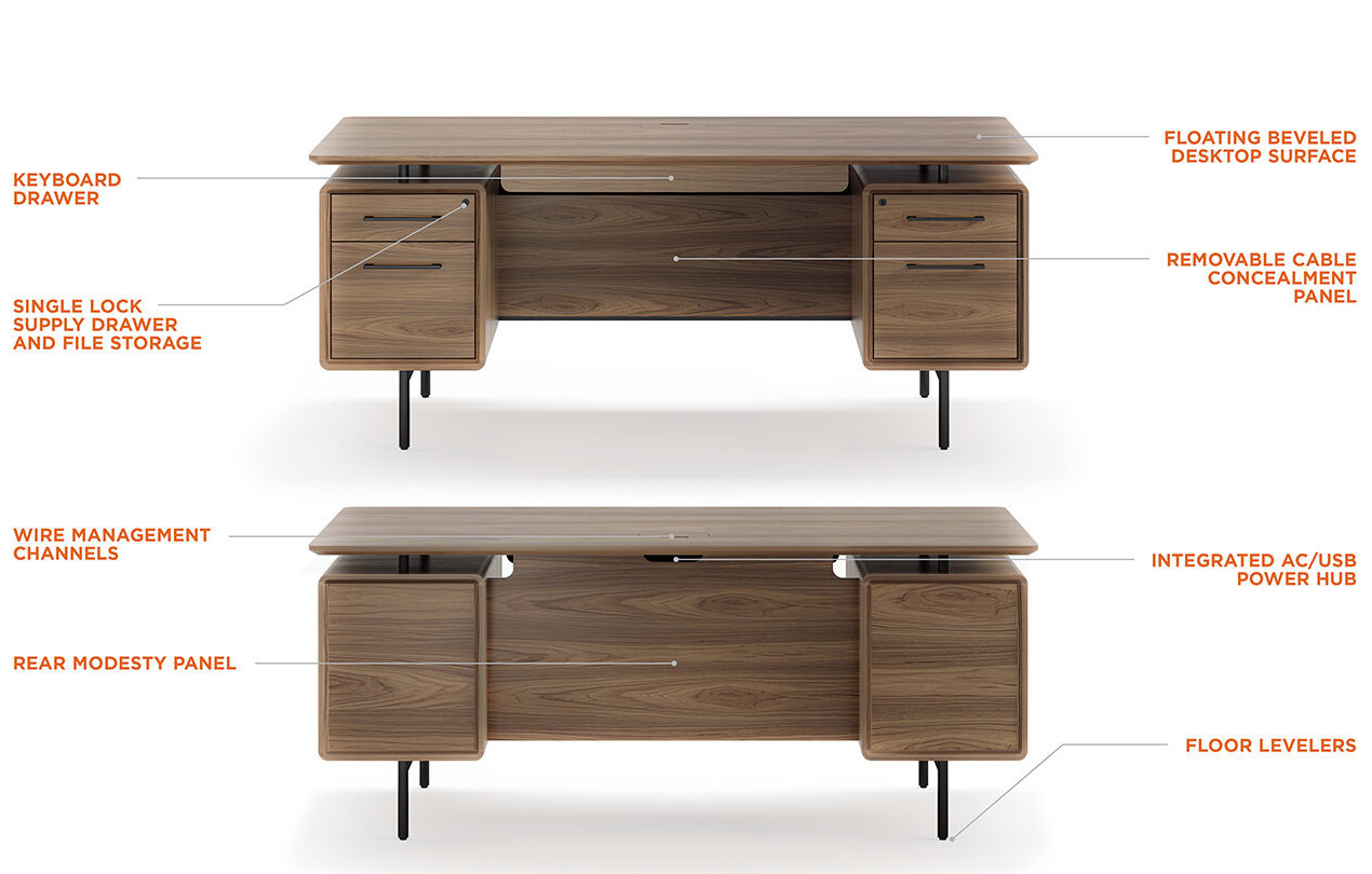 Linq 6821 Excutive Desk - Cantoni