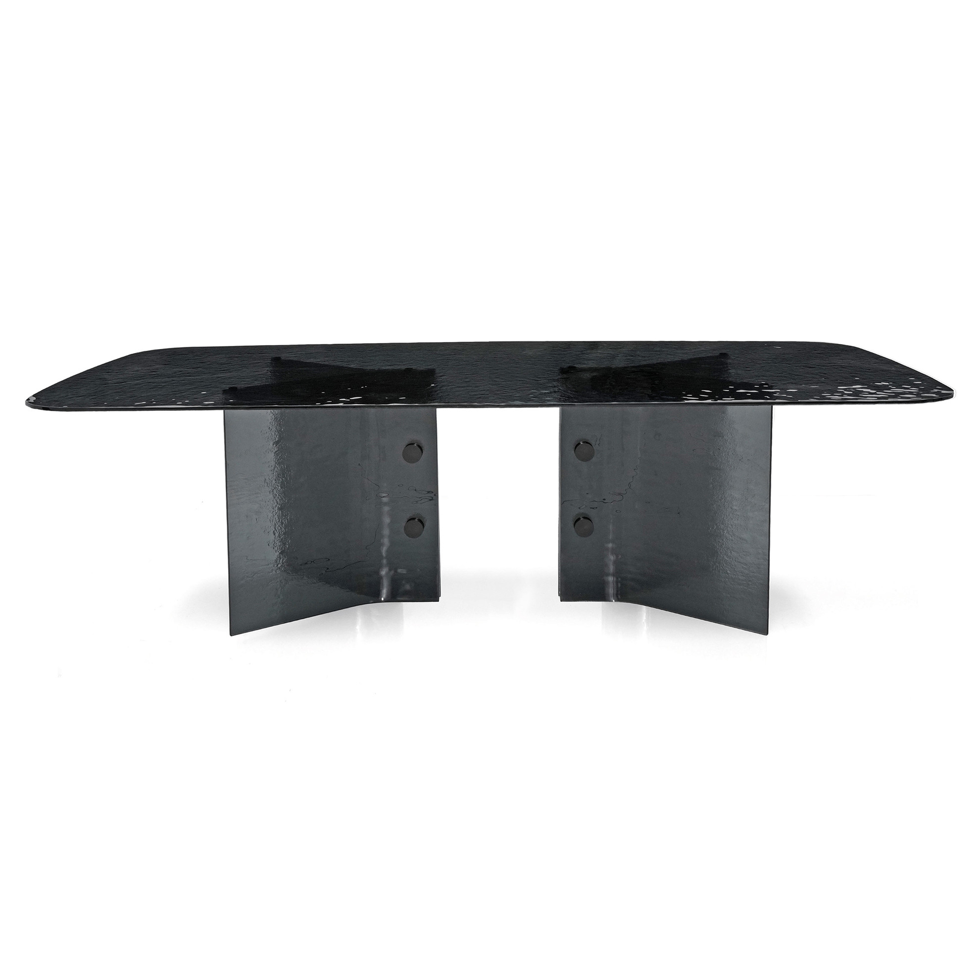 Onda Hammered Glass Table - Fume - Cantoni