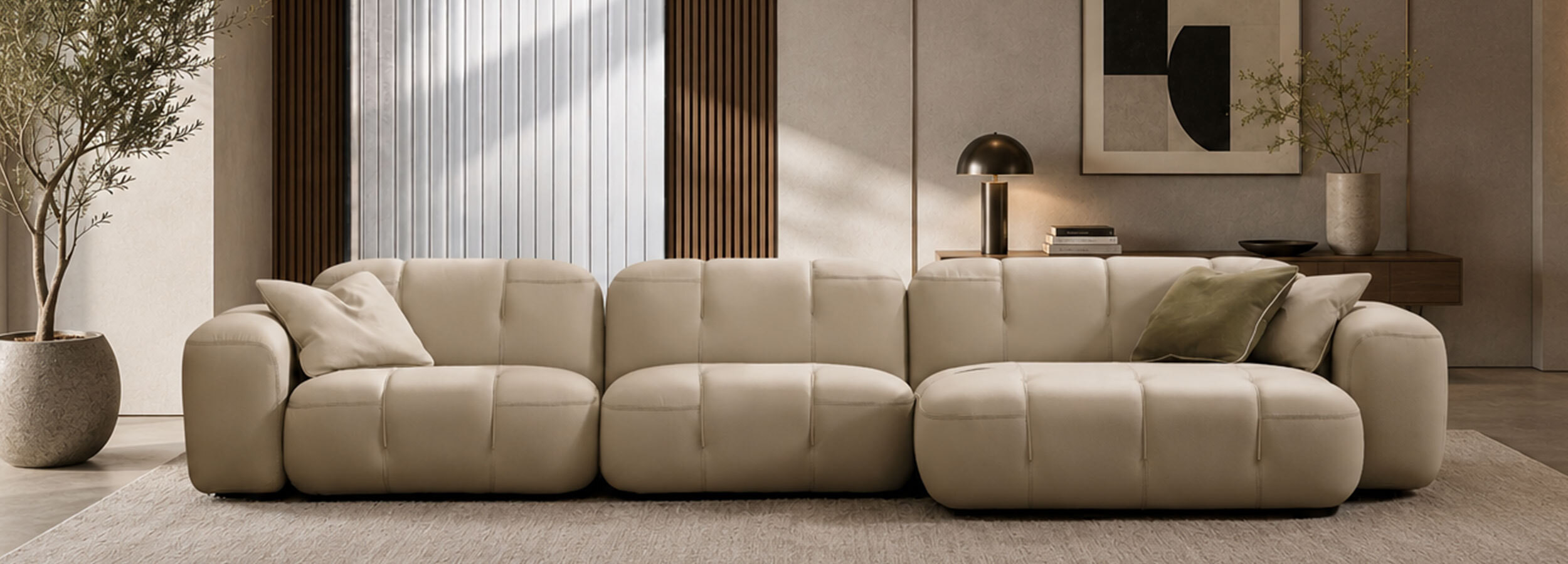 Milan minimalist interior design hero banner image with luxury furniture