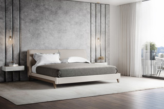Lomenti Bed with contrasted eco leather cover | Cantoni