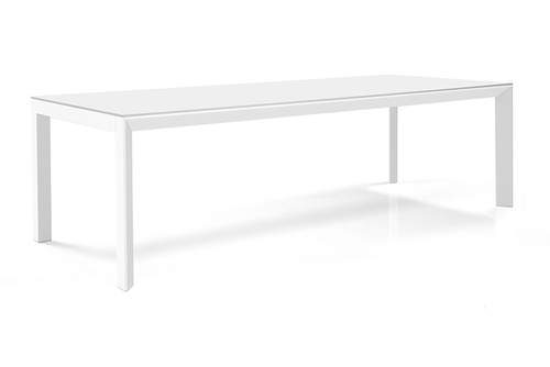 WHITE - Frame Dining Table Front Angled View