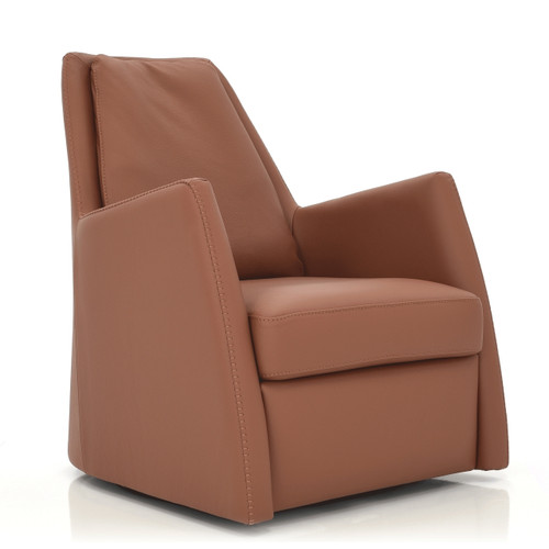 RUST LEATHER - Kate Swivel Chair Front Angled View