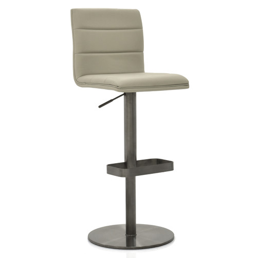 LIGHT GREY - Merlin Bar Stool Front Angled View