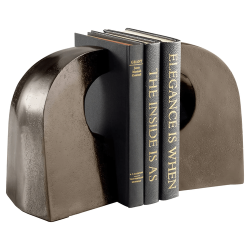 Apostrophe Bookends Shown Staged