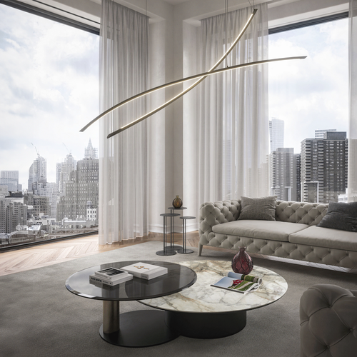 Katana Magnum Ceiling Lamp Shown in a Living Room Setting
