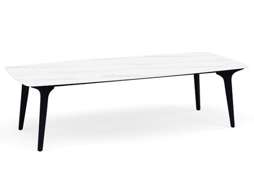 MARBLE WHITE - Torsa Dining Table Front Angled View