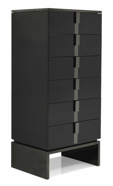 Black & More Tall Drawer Chest Front Angled View