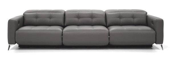 Verona Power Sofa - Grey Leather