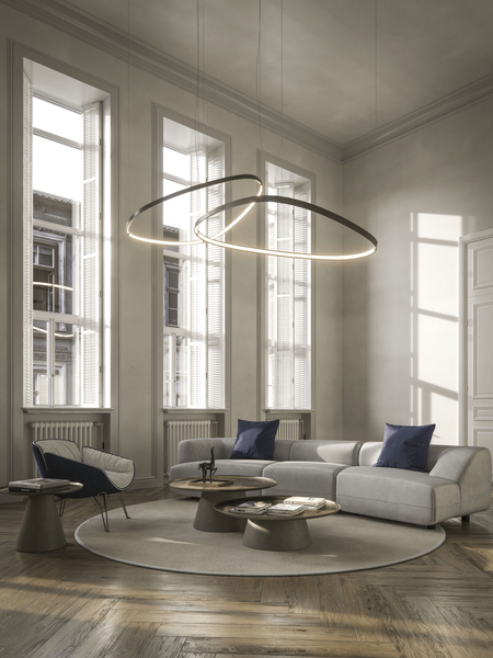 Magellano Magnum Ceiling Lamp in a Living Room Setting