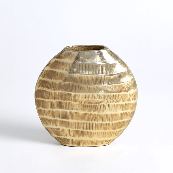 SMALL - Chased Oval Vase Front View