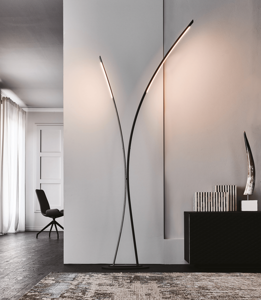 Twin Floor Lamp Shown Staged