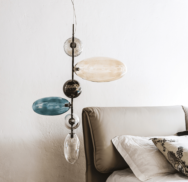 Topaz Ceiling Pendant Shown in a Bedroom Setting