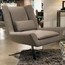 Luke Swivel Chair Shown in Taupe Fabric