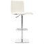 WHITE LEATHER - Toro Bar Stool Front Angled View