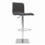 GREY LEATHER - Toro Bar Stool Front Angled View
