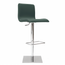 DARK GREEN LEATHER - Toro bar Stool Front Angled View