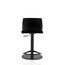 BLACK - Arno Adjustable Swivel Bar Stool Lowered Front View