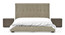 MUD NUBUK - Marlon Night Bed Shown Paired with Nightstands; Sold Separately