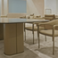 Closeup - Milos Dining Table Shown in a Dining Room Setting