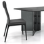 Closeup - Onda Hammered Glass Dining Table Shown Paired with a Dining Chair; Sold Separately