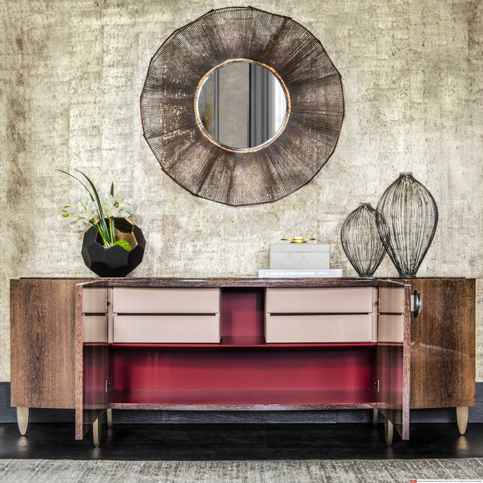 Fashion Affair Buffet Open Cabinet Detail; Shelves Sold Separately