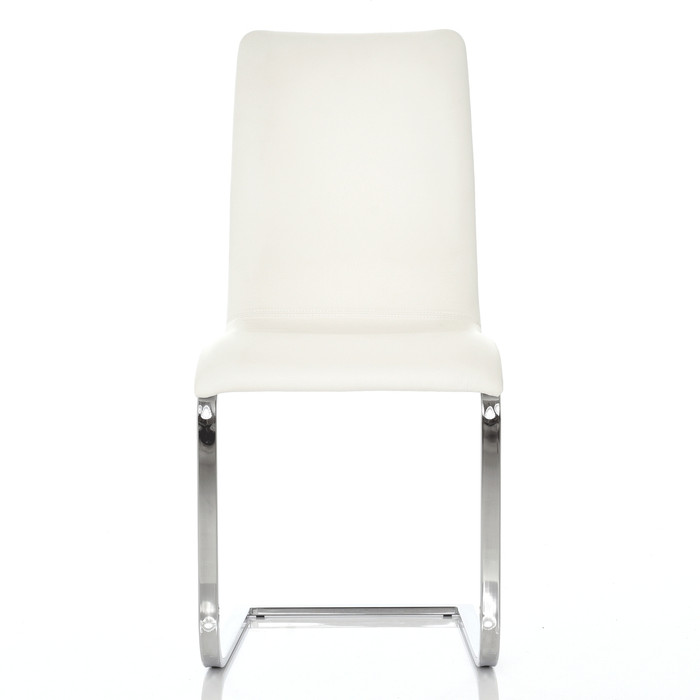 WHITE LEATHER - Toro Side Chair Front View