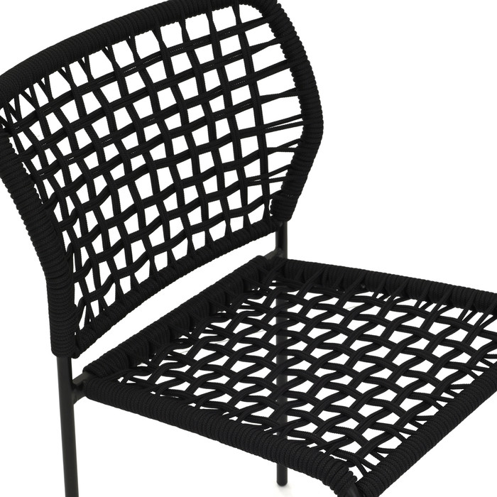 Closeup - Corda Woven Side Chair Hand Woven Cording Detail