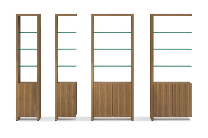 NATURAL WALNUT- Linea Double Shelf Shown in other Configuration  Options Available