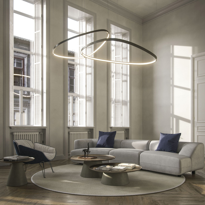 Magellano Magnum Ceiling Lamp in a Living Room Setting