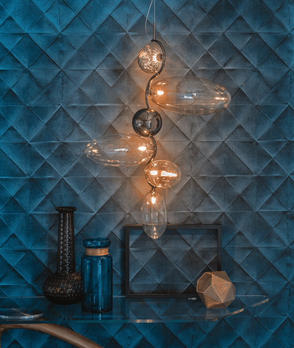 Closeup - Topaz Ceiling Pendant Shown Staged