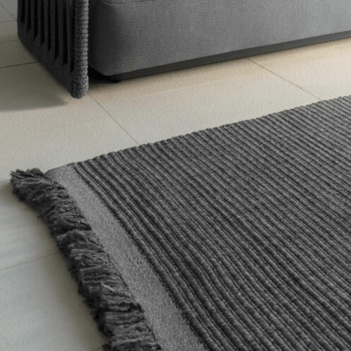 Ribs Outdoor Area Rug - Dark Grey