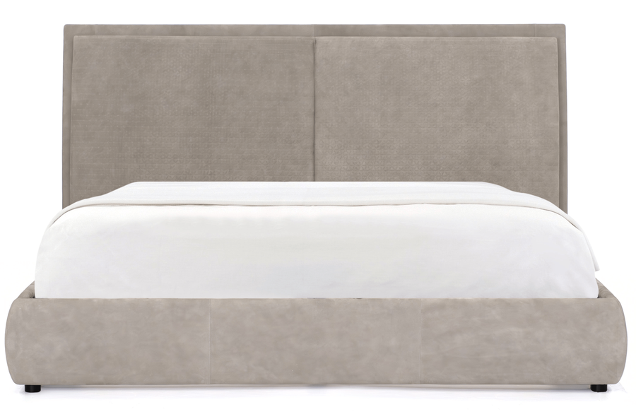 Stay King Bed - Beige Leather