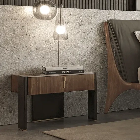 Julian Large 1 Drawer Nightstand - Walnut