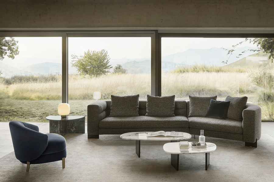 Ariano Sectional - Taupe/Black Fabric