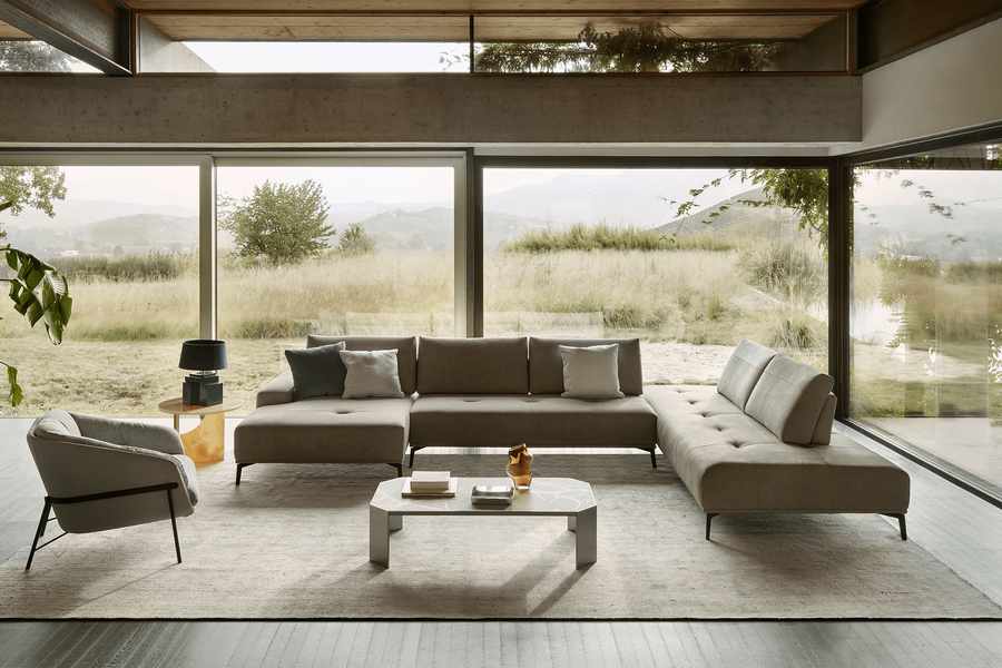 Matteo Sectional - Clay Leather