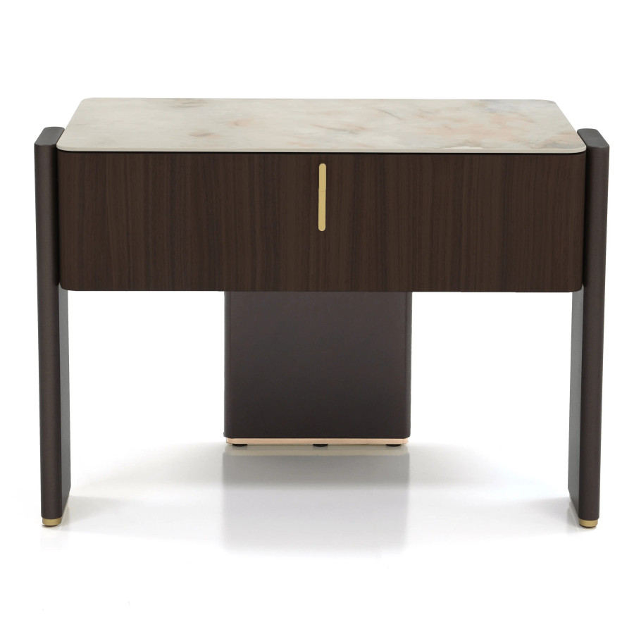 Julian Large 1 Drawer Nightstand - Burnt Oak