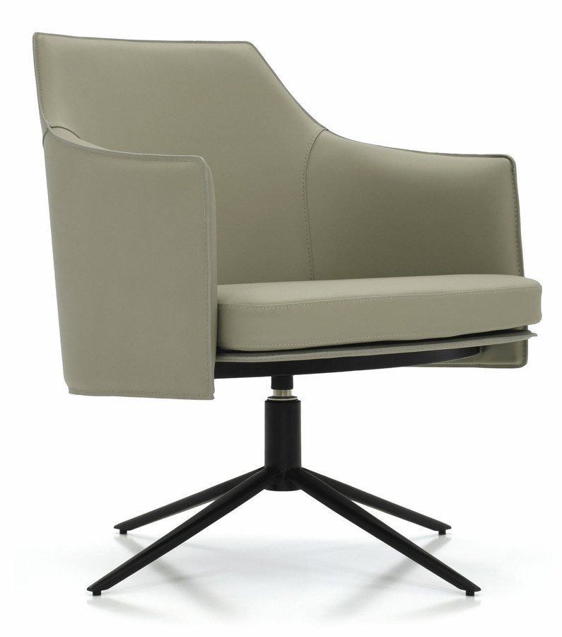LIGHT GREY - Aurora Swivel Chair Front Angled View