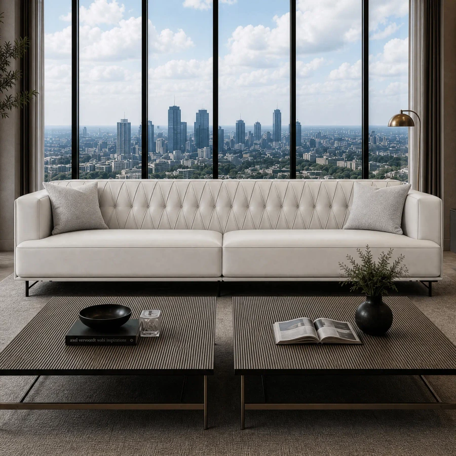 Mcqueen Sofa - Pearl Leather